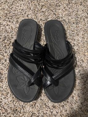 b.o.c. Black Strappy Slide Sandals